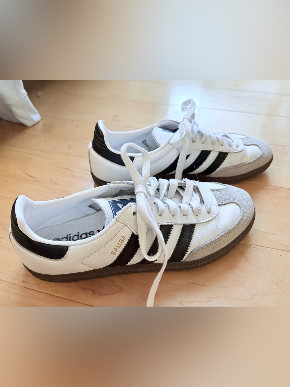 adidas Samba Leather Sneakers in White and Black